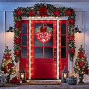 HOMCDALY Merry Christmas Welcome Sign for Front Door, Red X-mas Sign with Light, Holiday Door Decoration Wooden Hanging Sign, Christmas Decoration, Wall Art, Wall Decor(Red) by CozyNest Decor