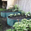 1 Pack 8x3x1.5FT Galvanized Raised Garden Bed Kit Oval Metal Ground Planter Box Outdoor Bottomless Planter Raised Beds for Vegetables Flowers Herbs Fruits, Green by CozyNest Decor