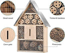 Wooden Mason Insect Bee Butterfly House,Insect Hotel,an Outdoor Hanging Bamboo Habitat for Bee Butterfly Ladybugs Live,Bee Box,Butterfly Habitat for Garden,9 x 15.7 x 2.5 Inch by GreenHaven Gardens