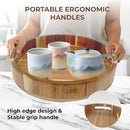 Lazy Susan for Table top 12 inch Wooden Large Lazy Susan Turntable Tray Organizer for Cabinet, Dining Table Centerpiece, Pantry, Kitchen Spice Cabinet Countertop Organizer, 100% Acacia Wood by CozyNest Decor