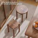 Stackable Stools Set of 4,4-in-1 Wood Stool,Round Wooden Stools with Anti-Slip Foot Pads for Kitchen,Bedroom,Living Room,Bar,No Assembly Required Durable and Space-Saving Design,18 inch (Walnut) by CozyNest Decor