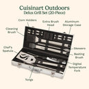 Cuisinart Deluxe Grill Tool Set, 20-Piece Grill Tools BBQ Accessories with Aluminum Case & Digital Temperature Fork, Spatula, Tongs, Stainless Steel Grilling Accessories, Grilling Set for BBQ by GreenHaven Gardens
