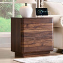 JXQTLINGMU 22" Modern Nightstand with Charging Station, Large Push-to-Open End Table, Wood Bedside Table w/Curved Profile Design, Handleless 3 Drawer Night Stand for Bedroom, Living Room, Brown by CozyNest Decor