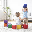 ECR4Kids SoftZone Patchwork Toddler Building Blocks, Foam Cubes, Assorted, 12-Piece by TinyTreasures Baby Boutique
