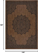 CAMILSON Outdoor Rug, 10x14 Medallion Nut Brown Black Modern Area Rugs for Large Indoor and Outdoor Patios, Kitchen and Hallway Mats, Washable Porch Deck Outside Carpet (Nut Brown Black, 10 x 14) by GreenHaven Gardens