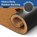 Barnyard Designs Natural Coco Coir Heavy Duty Backing Doormat - Large Cute Non-Slip Front Door Welcome Mat for Outside Entrance or Porch Entry, Brown (30x48, Paws) by CozyNest Decor