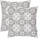 HWY 50 Grey Gray Decorative Throw Pillow Covers 18x18 Inch, Pack of 2 Embroidered Cotton Farmhouse Cushion Cover Pillow Case for Sofa Couch Living Room Bed Bedroon, Modern Pattern by CozyNest Decor