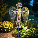 TEDOF Solar Glass Cross Stake Lights Outdoor Garden Lights,Cemetery Decorations for Grave,Jesus Cross Angel Wings Memorial Gifts for Mom,Yard Lawn Garden Patio Christmas Decor by GreenHaven Gardens