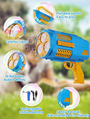 Upgraded Bubble Machine Gun, Built-in Solution, Automatic Blower, 8000+ Bubbles Per Minute for Kids Adults Maker Toys Indoor Outdoor Wedding Birthday Party - Blue by TinyTreasures Baby Boutique
