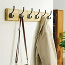 Dseap Coat Rack Wall: 24" Long, Patented, Heavy-Duty, 6-Double-Hooks Wooden Wall Mounted Coat Rack Coat Hanger Hook Rail for Winter Coats Hat Jacket Clothing, Light Brown, Pack of 2 by CozyNest Decor