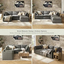 mopio Oversized Modular Sectional Sofa with Fully Removable Covers and Storage, Convertible U, L-Shaped and Sleeper Sectional, Modern Couches with Ottoman Chaise (Stone Gray Fabric, 5 Seats, U) by CozyNest Decor