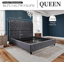 PaPaJet Bed Frame Queen Size Upholstered Platform Bed with 52.8'' Tall Sleigh Headboard, Button Tufted, No Box Spring Needed, Easy Assembly, Dark Grey by CozyNest Decor
