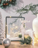 DN DECONATION 2pcs White Christmas Reindeer Statue, Indoor Reindeer Decor, Tabletop Resin Deer Figurine by CozyNest Decor