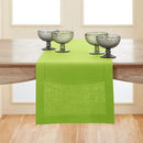 Solino Home Linen Table Runner 120 Inches Long - 100% Pure Linen Lime Green Table Runner 14 x 120 Inch - Classic Hemstitch by CozyNest Decor
