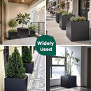 Galvanized Steel Planter Box Black Metal Planter Large Square Indoor Outdoor Planters Cube Steel Heavy Duty Flower Pot 26Inch Powder Coating Modern Commercial Residential for Patio, Deck, Yard, Garden by CozyNest Decor
