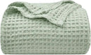 PHF Ultra Soft Waffle Weave Blanket Twin Size 66"x 90"- Washed Lightweight Breathable Cozy Woven Blanket for Bed - Aesthetic Decor for Couch Bedding Sofa Home Car - Sage Green/Mint Green by CozyNest Decor