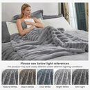 Cozy Bliss Faux Fur Throw Blanket for Couch, Cozy Warm Plush Striped Blanket for Sofa Bedroom Living Room,50 * 60 Inches Grey by CozyNest Decor