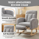NIOIIKIT Nursery Rocking Chair, Corduroy Upholstered Rocking Chair with Adjustable Footrest, Tufted Rocker Chair with Side Pocket, Glider Rocker for Living Room, Bedroom (Gray Casual) by TinyTreasures Baby Boutique