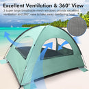 WhiteFang Beach Tent Anti-UV Portable Sun Shade Shelter for 3/4/6/8 Person, Extendable Floor with 3 Ventilating Mesh Windows Plus Carrying Bag, Stakes and Guy Lines by TinyTreasures Baby Boutique