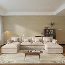 JACH U-Shaped Sectional Couches for Living Room, Cloud Sectional Couch with Deep Seat, 155.9" Modular Sofa with Chaise, Covers Removeable & Washable, Sofas Furniture for Living Room, Khaki by CozyNest Decor