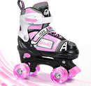 Adjustable Quad Skates for Kids, Teens, and Adults – Light-Up Wheels – Comfortable Fit, Secure Closure, Indoor and Outdoor Roller Skates for Boys and Girls by TinyTreasures Baby Boutique