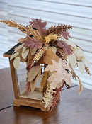 Fall Themed Decorative Wooden Hurricane Candle Lantern - Candle Holder Fall Decor for Home Farmhouse Indoor Outdoor Table Shelf - 14" Tall by CozyNest Decor