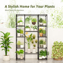 Plant Stand Indoor with Grow Lights Large Plant Shelf Plant Cabinet Hanging Plant Rack Metal Plant Holder for Multiple Plants for Living Room Patio Balcony Garden Black by GreenHaven Gardens