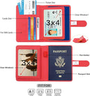 Melsbrinna Rfid Passport Holder for Travel women/Men, Cute Passport Wallet Rfid Blocking Card Slots, Rfid Passport Cover/CaseTravel Wallet, Passport Book Holder (1, Red4) by TinyTreasures Baby Boutique