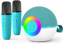 goopow Mini Karaoke Machine Speaker for Kids Adults, Portable Bluetooth Microphone Song Toys with LED Light, Best Chritmas Birthday Festival Gift for 3 4 5 6 7 8+ Year Old Girls Boys (Green-2MIC) by TinyTreasures Baby Boutique