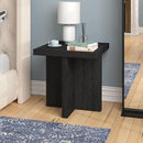 Henn&Hart 22" Wide Square Side Table in Natural Black, for Home, Living Room, Bedroom, Entertainment Room, Office by CozyNest Decor