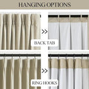 Vision Home Sand Pinch Pleated Full Blackout Curtains Linen Blended Room Darkening Window Curtains 102 inch for Living Room Bedroom Thermal Insulated Pinch Pleat Drapes with Hooks 40" Wx102 Lx2 by CozyNest Decor