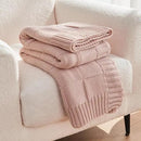 CozeCube Check Knit Throw Blanket, Pink Checkered Throw for Couch, Decorative Christmas Soft Cozy Warm Knitted Blanket for Bed Sofa Living Room, 50"X60" by CozyNest Decor