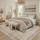 DCX Machine Washable Brown and Beige Area Rug 5x7, Non Slip Stain Resistant Vintage Rug for Living Room Diningroom Bedroom Nursery, Soft Low Pile Large Carpet by CozyNest Decor