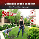 Electric Weed Wacker Eater Cordless Battery Powered, Weed Trimmer 21V Lightweight No-String with 2 Battery Operated & Wheels, 3 in 1 Stringless Grass Trimmer/Edger/Brush Cutter for Garden Yard Lawn by GreenHaven Gardens