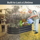 Kesfitt Raised Garden Bed Kit,Outdoor Galvanized Planter Raised Boxes with Safety Edging and Gloves,Large Metal Raised Garden Beds for Gardening Vegetables,Fruits,Flower(4x2x1FT) by GreenHaven Gardens