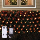 Orange Net Lights Outdoor Waterproof - 360 LED With Remote, 12x5 ft Extendable 8 Modes Christmas Lights for Thanksgiving Bushes Gazebo Lawn Garden Shrubs Tree Backyard by GreenHaven Gardens