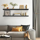 BAYKA Floating Shelves, 48 inches Long Heavy Duty Wall Mounted Rustic Wood Shelves for Bathroom, Bedroom, Living Room, Kitchen, Office, Hanging Shelf for Books/Storage/Decor(Black,Set of 2) by CozyNest Decor