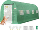 KING BIRD Premium 15x6.6x6.6FT Greenhouse for Outdoors, Large Walk-in Heavy Duty Galvanized Steel Frame, Mesh Door Screen Window Upgraded Zipper Tunnel Hoop for Garden Plant Winter, Green by GreenHaven Gardens