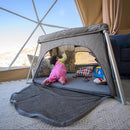 HARPPA Travel Crib with Comfy Mattress, Lightweight Portable Crib Requires No Assembly, Foldable Pack and Play for Baby and Toddlers, Compact Play Yard with Bed,Gray by TinyTreasures Baby Boutique