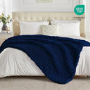 Carriediosa Chunky Knit Throw Blanket 60" X 80" Twin, 100% Hand Made Large Chenille Loop Yarn Soft Fluffy Throws for Couch Sofa Bed, Big Crochet Cozy Heavy Thick Cable Woven Blankets, Navy Blue by CozyNest Decor