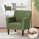 COLAMY Accent Chair Set of 2 for Living Room, Modern Upholstered Fabric Accent Armchair with Back, Soft Single Sofa Chair with Arms for Bedroom/Office/Reception Room, Green by CozyNest Decor