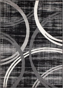 Rugshop Modern Wavy Circles Design Area Rug 8'8" x 12' Black by TinyTreasures Baby Boutique