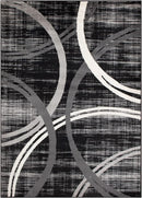 Rugshop Modern Wavy Circles Design Area Rug 3'3" x 5' Black by TinyTreasures Baby Boutique