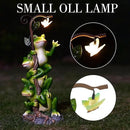 Frog Figurine Garden Decor, Solar Resin Frogs Outdoor Statue, Funny Frog Gift Sculpture Decoration for Home Patio Yard Lawn Porch Ornament by GreenHaven Gardens