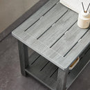 Heavy Duty Shower Bench for Inside Shower Waterproof, Large HDPS Bath Stool for Shaving Legs, Gray Poly Lumber Foot Stool, Plastic Bathroom Bench Seat with Storage Shelf, Outdoor/Indoor Use by TinyTreasures Baby Boutique
