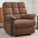 Rocker Recliner Chair, Overstuffed Manual Rocking Recliner for Adults, Upholstered Comfy Soft Fabric Living Room Reclining Sofa Chair (Brown Fabric) by CozyNest Decor