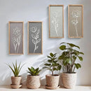 3D Wooden Floral Bathroom Wall Decor (Set of 4) Lightweight, Ready-to-Hang Framed Wall Art For Living Room, Bedroom, or Office - Premium Boho Botanical Farmhouse Decorations - Gift-Boxed by CozyNest Decor