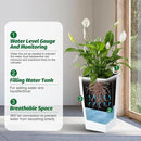 16" Tall Planters Set of 2, Outdoor＆Indoor Black Planter Pots, High Front Porch Planter Pots with Drainage Holes＆Water Level Monitor＆Inner Bucket, Automatic Watering,White by GreenHaven Gardens