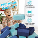 The Original Premium Plush Building Block for Kids - Certified Safe Foam Blocks in Luxuriously Soft Fabric Covers - Set of 24 (Ocean) by TinyTreasures Baby Boutique