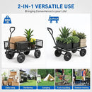 Yesker Steel Garden Carts - 800lbs Dump Wagon with All Terrain Inflatable Wheels for Yard Lawn Farms Gardening - Heavy Duty Utility Outdoor Hauling Wheelbarrow by GreenHaven Gardens